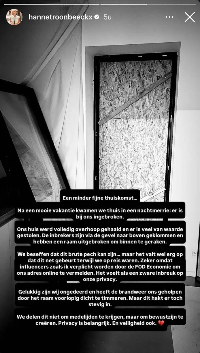 Hanne Troonbeeckx slachtoffer van inbraak en steekt de schuld op... de FOD Economie