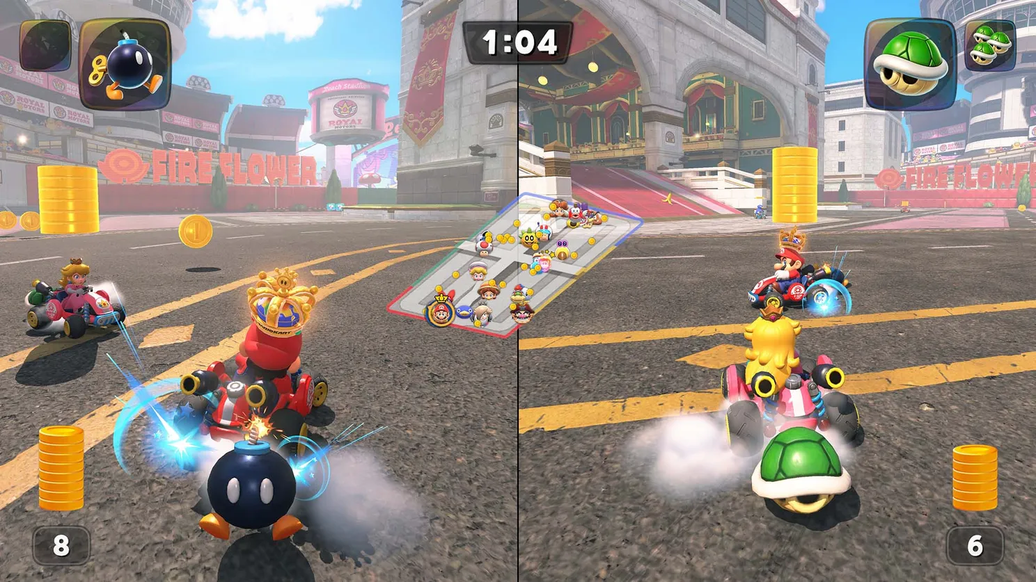 mario kart world 2025 splitscreen