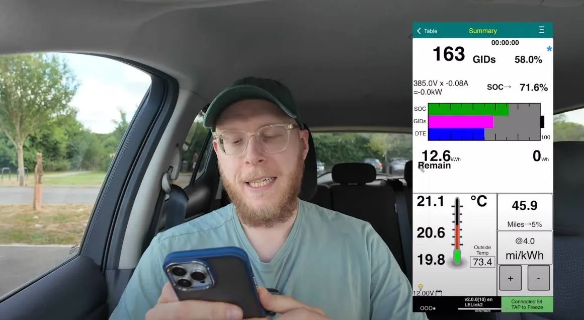 Alex deelt hoeveel actieradius zijn elektrische auto heeft verloren na 10 jaar en 100.000 km