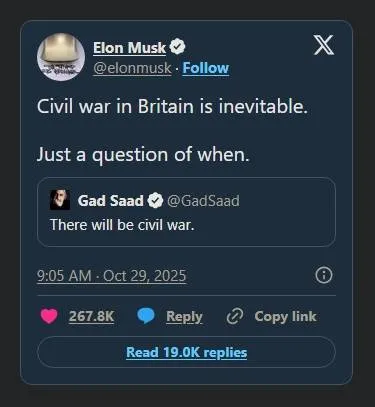 Bizarre oorlogsvoorspelling van Elon Musk doet het internet ontploffen van woede: "De vraag is alleen wanneer..."