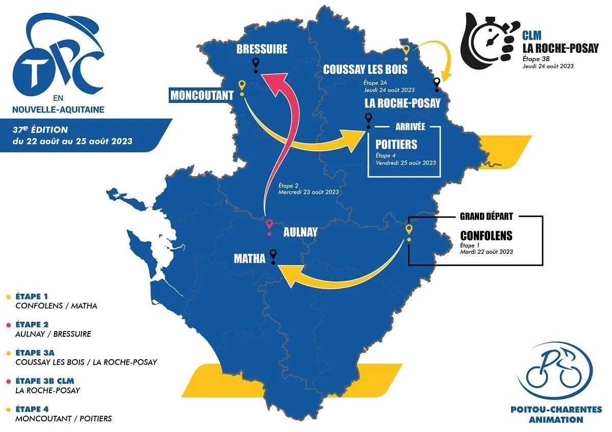 Map Tour Pouitou - Charentes 2023