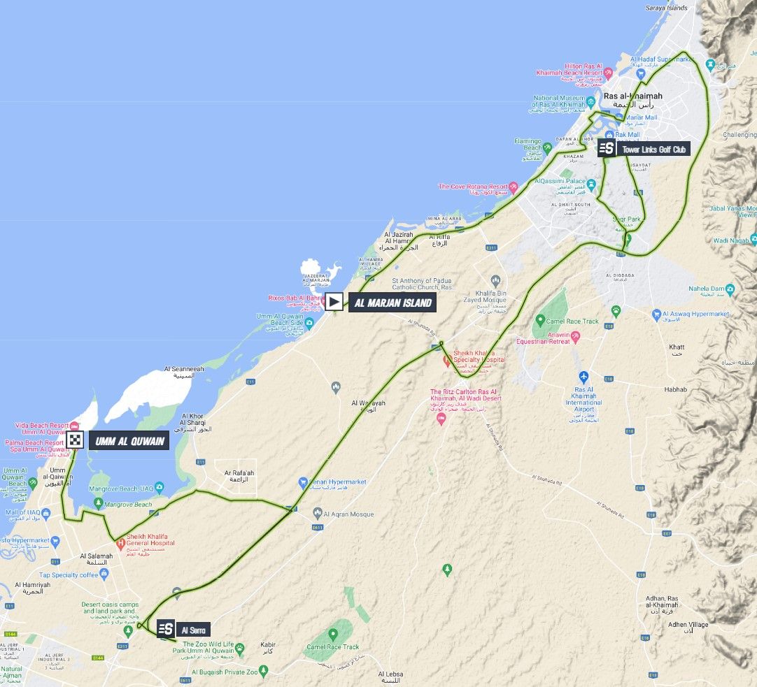 UAE Tour 2023 stage 5 map
