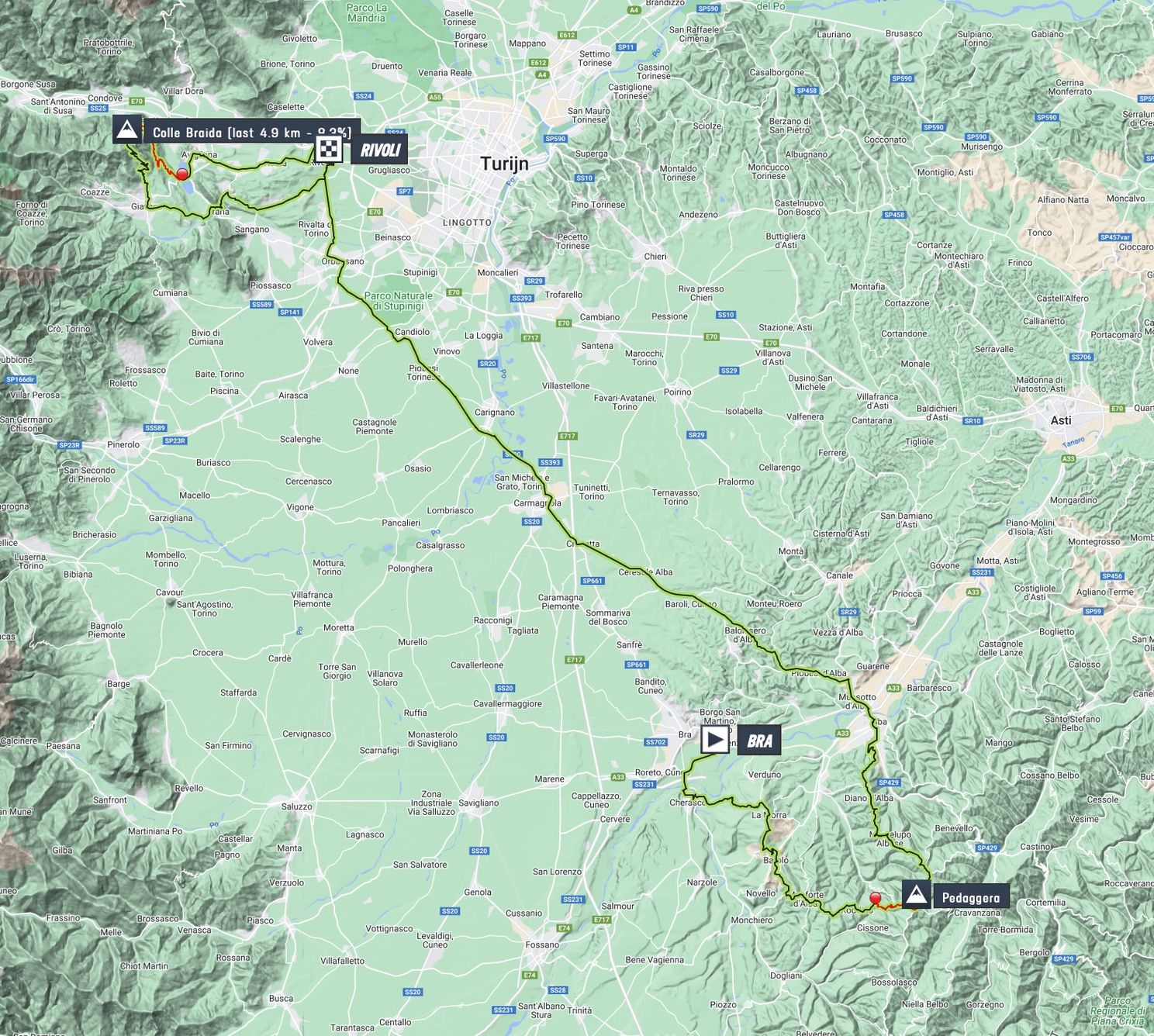 Map Giro d'Italia 2023 stage 12