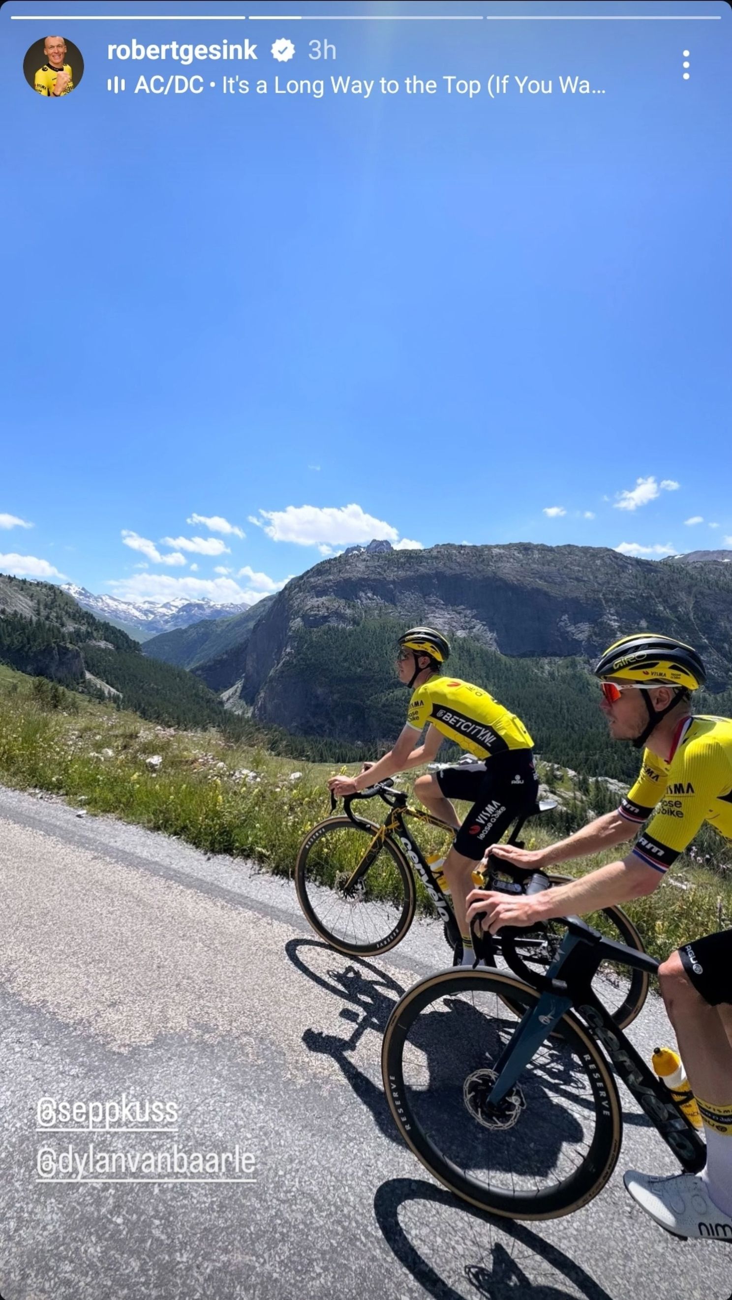 Sepp Kuss, Robert Gesink & Dylan van Baarle spotted training at altitude after absence from Visma's Tour de France lineup