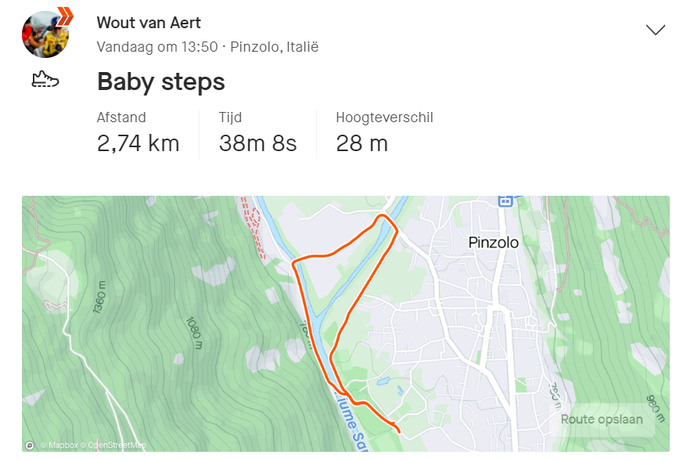 "Baby steps" - No bike ride yet, but Wout van Aert makes near 3km walk without crutches