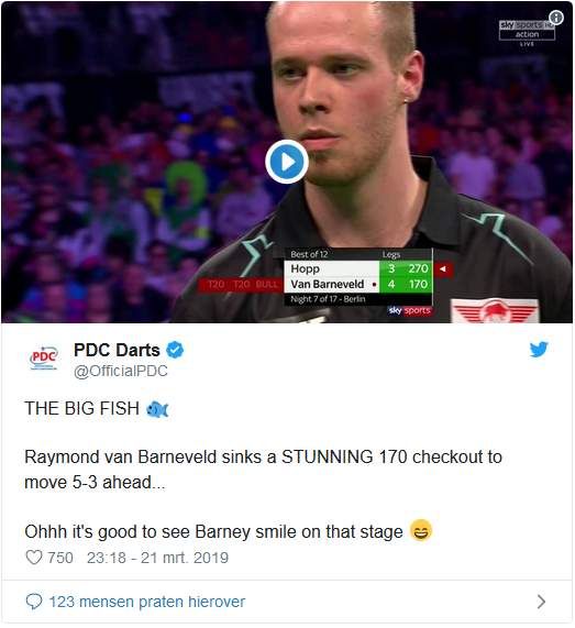 VIDEO: Barney gooit 170-finish in Berlijn en geniet weer volop