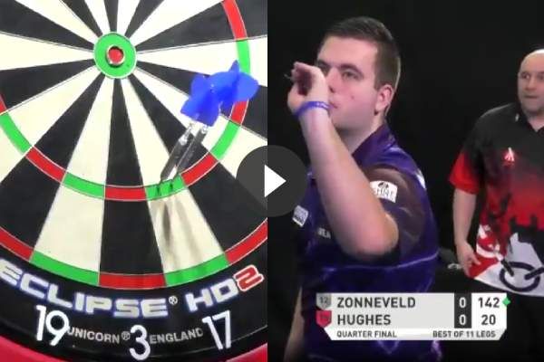 VIDEO: Niels Zonneveld gooit omgekeerde '9-darter' met 502 punten