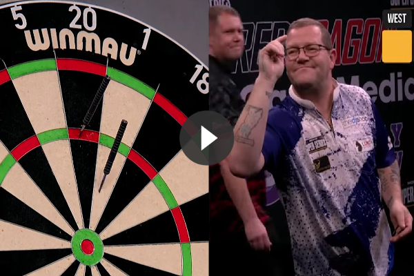 VIDEO: Steve West en Michael Warburton spelen potje darts zonder flights en shafts