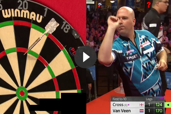 VIDEO: Rob Cross daagt Gian van Veen uit en vervolgens flikt de Nederlander dit