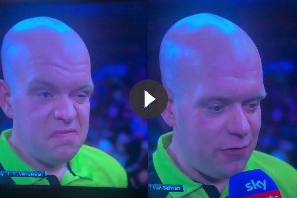 Michael van Gerwen krijgt tik op de vingers voor dit moment na afloop van halve finale WK