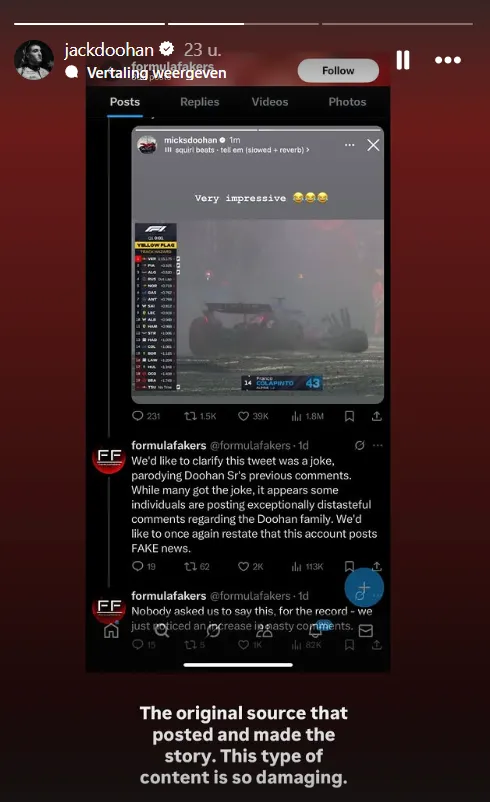 Jack Doohan spreekt zich uit tegen online haat: “Stop alsjeblieft met lastigvallen”