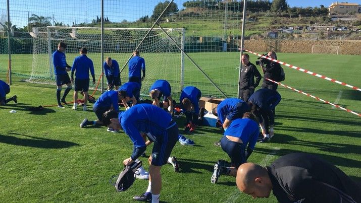 Drukte op enige openbare training in Marbella