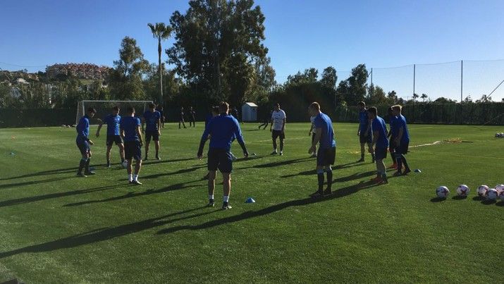 Drukte op enige openbare training in Marbella