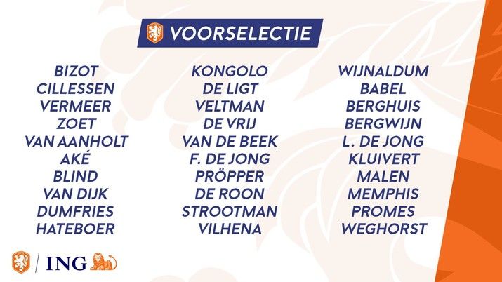 Berghuis en Vermeer in voorlopige selectie Oranje
