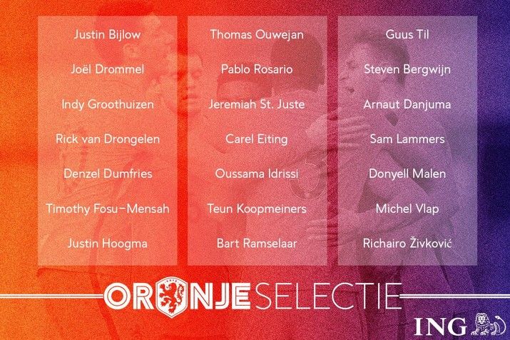 St. Juste en Bijlow geselecteerd voor Jong Oranje