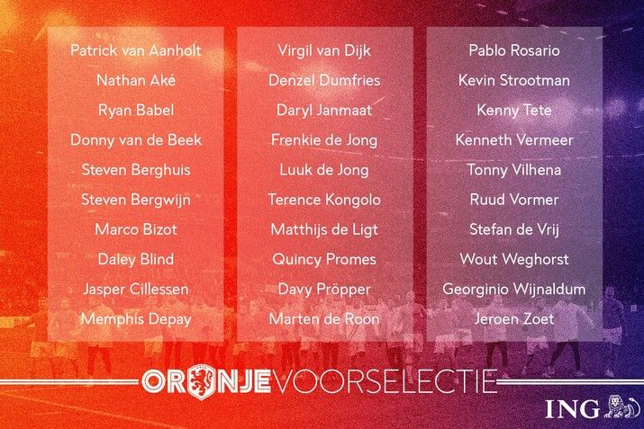 Vermeer opgenomen in voorselectie Oranje