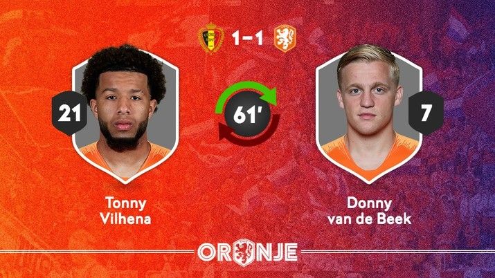 Oranje speelt met invaller Vilhena gelijk tegen België