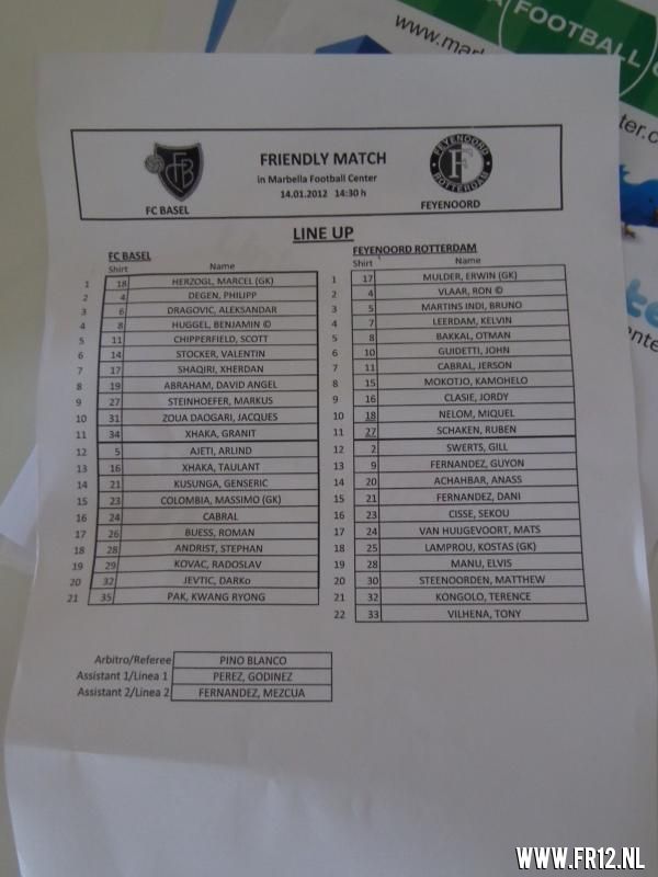 FC Basel - Feyenoord deel 1