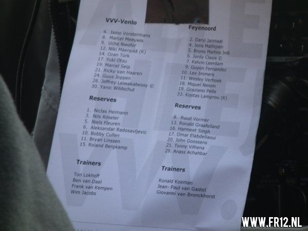 VVV Venlo - Feyenoord