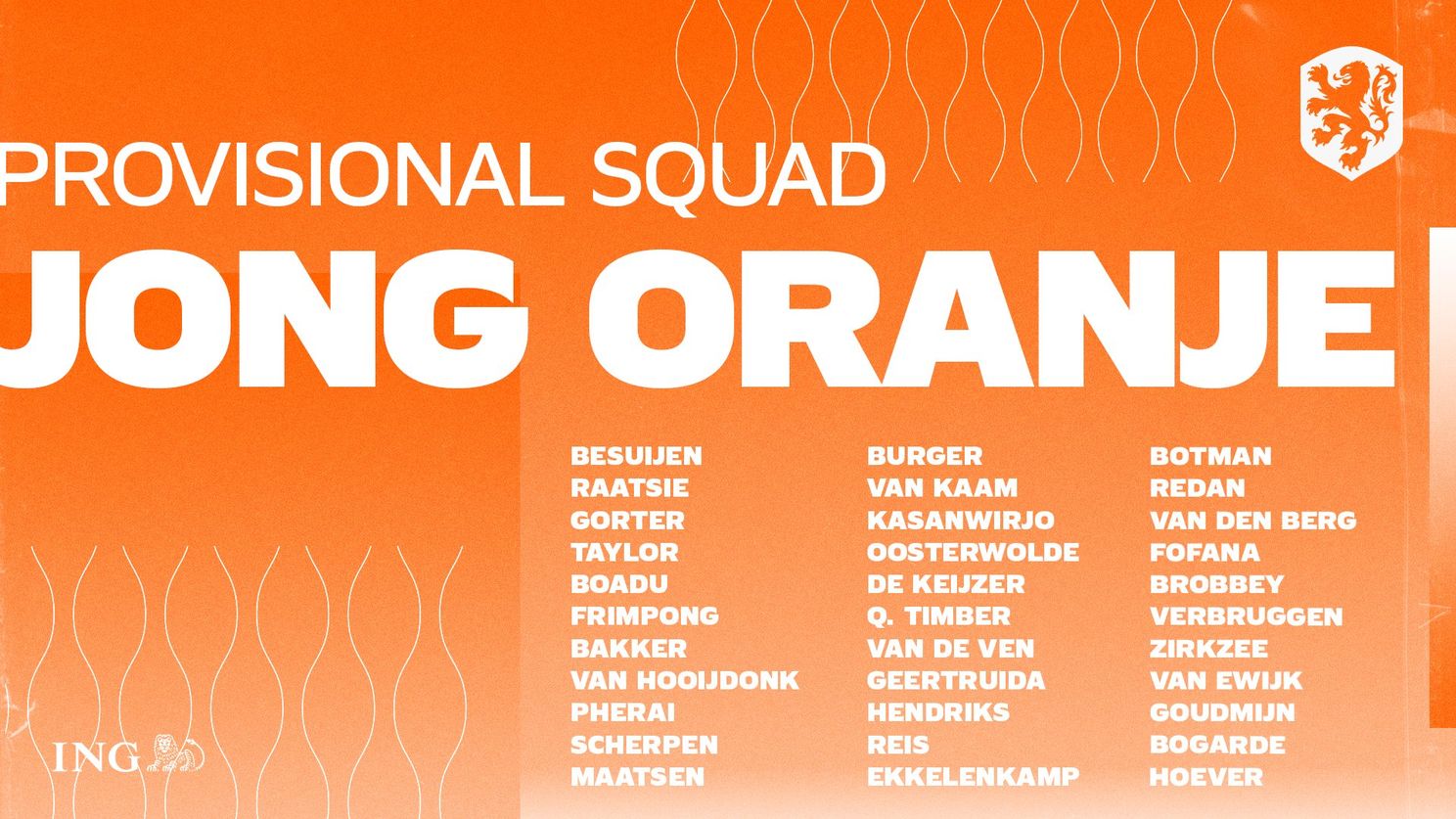 Hendriks en Geertruida in voorselectie Jong Oranje