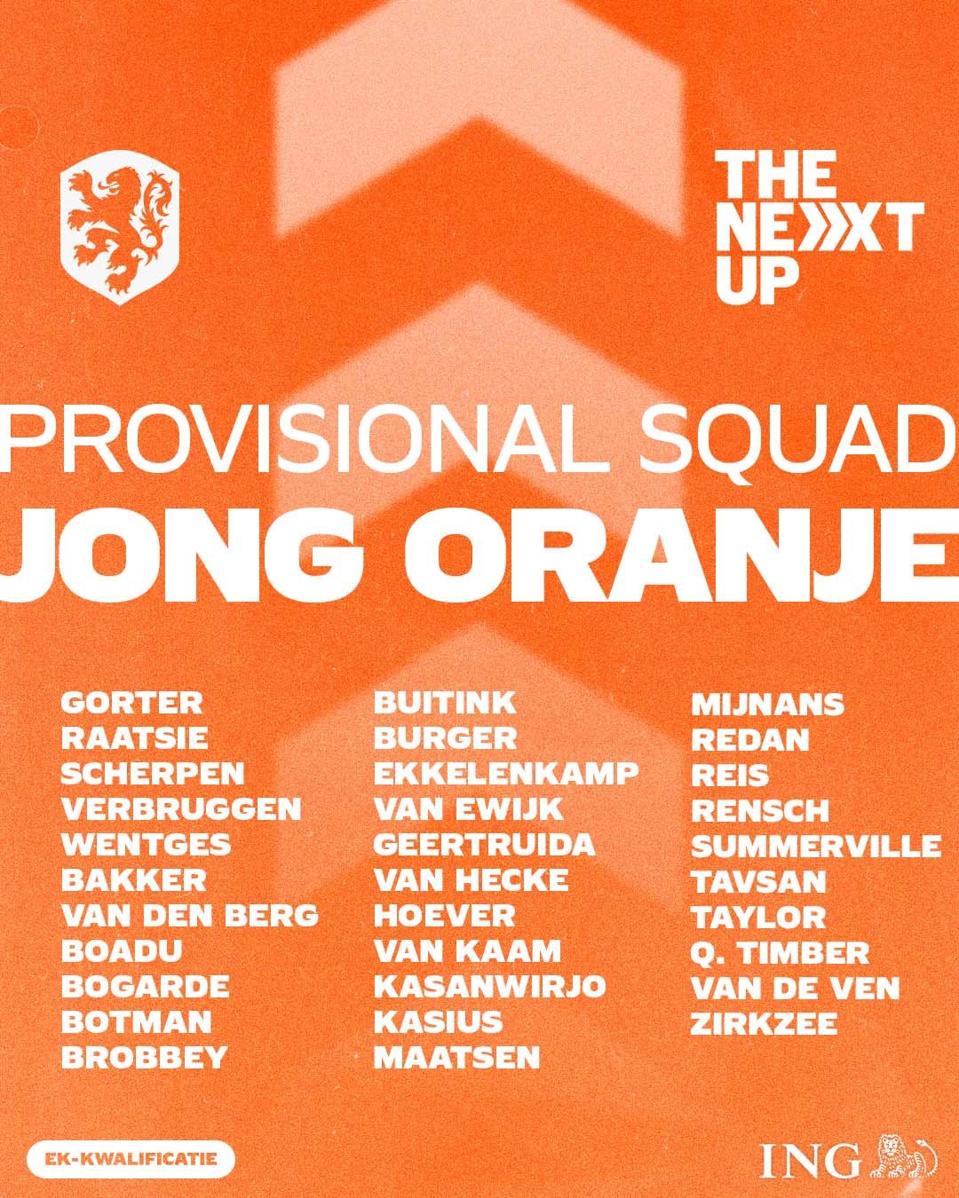 Geertruida in voorlopige selectie Jong Oranje