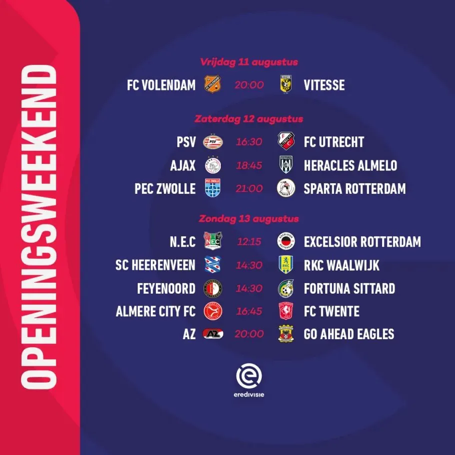 Feyenoord start nieuwe seizoen thuis tegen Fortuna Sittard