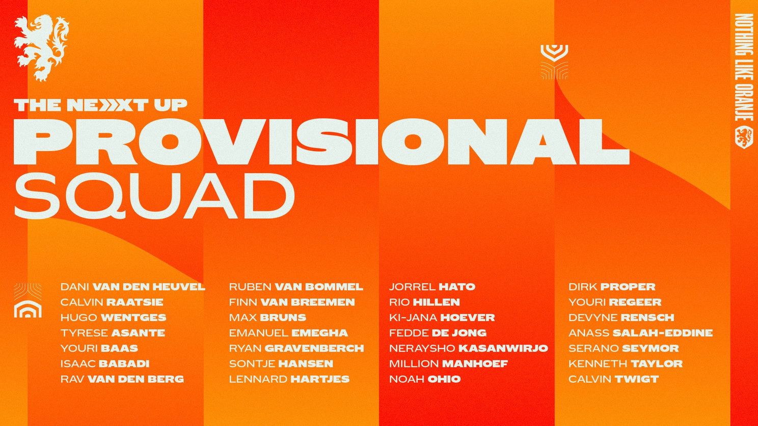 Kasanwirjo in voorlopige selectie Jong Oranje