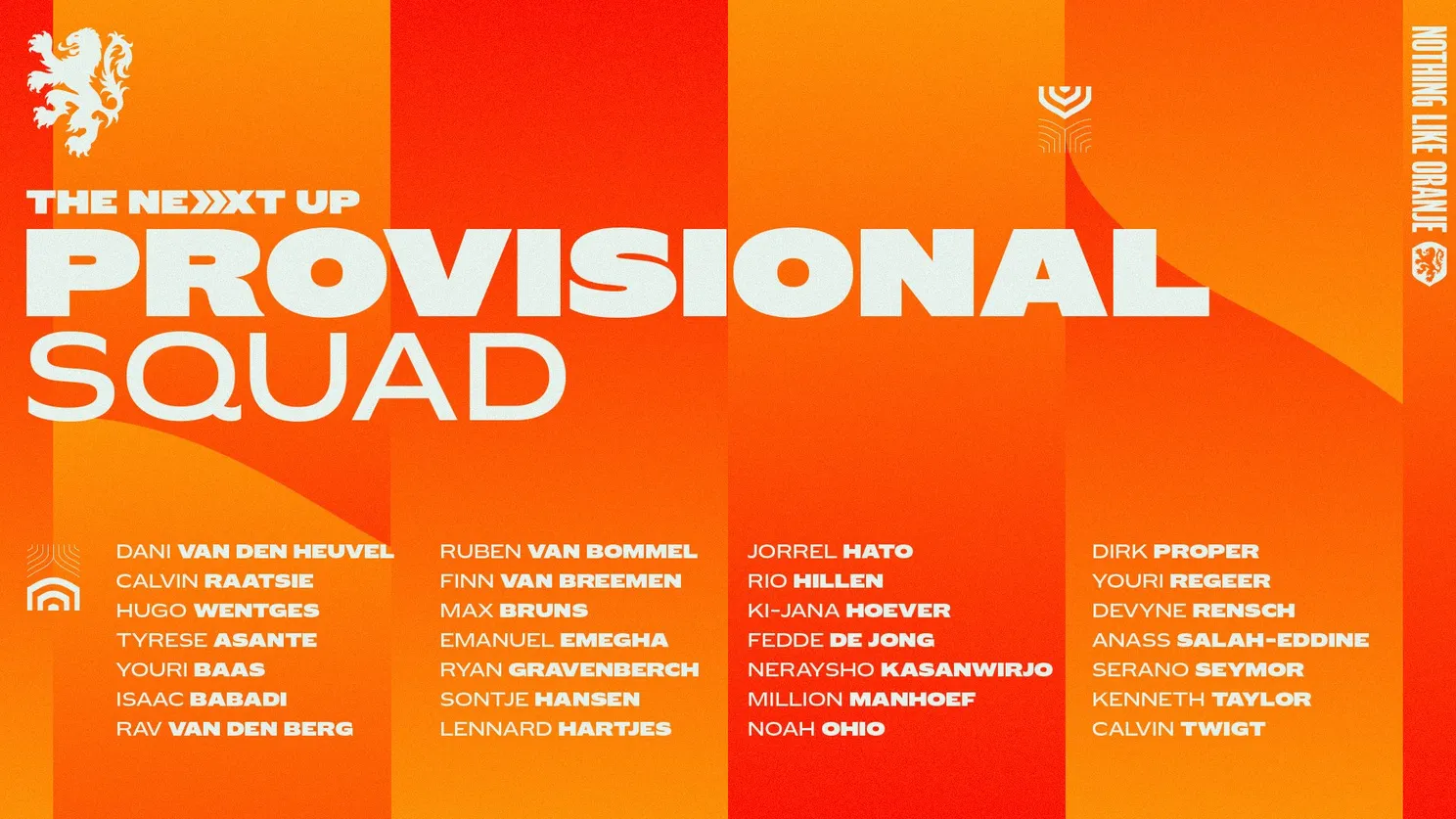 Kasanwirjo in voorlopige selectie Jong Oranje