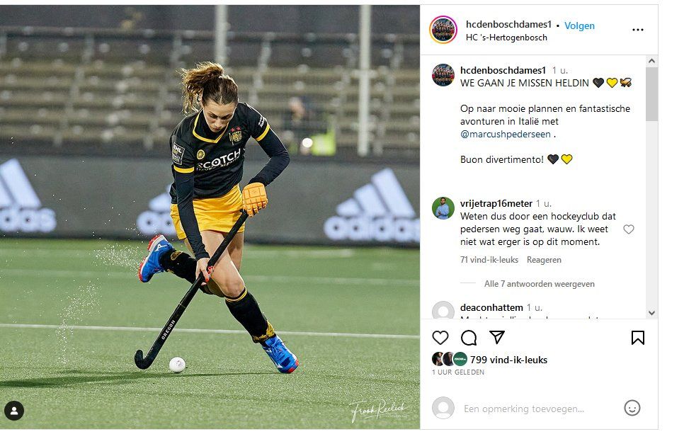 Hockeyclub vriendin Pedersen verraadt transfer naar Italië