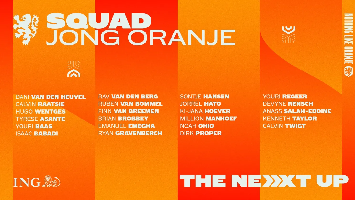 Geen Feyenoorders opgenomen in definitieve selectie Jong Oranje