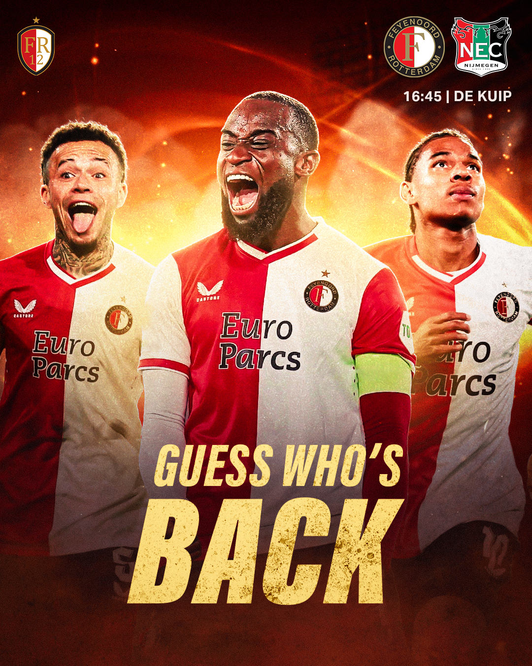MATCHDAY! Feyenoord start tweede seizoenshelft tegen NEC
