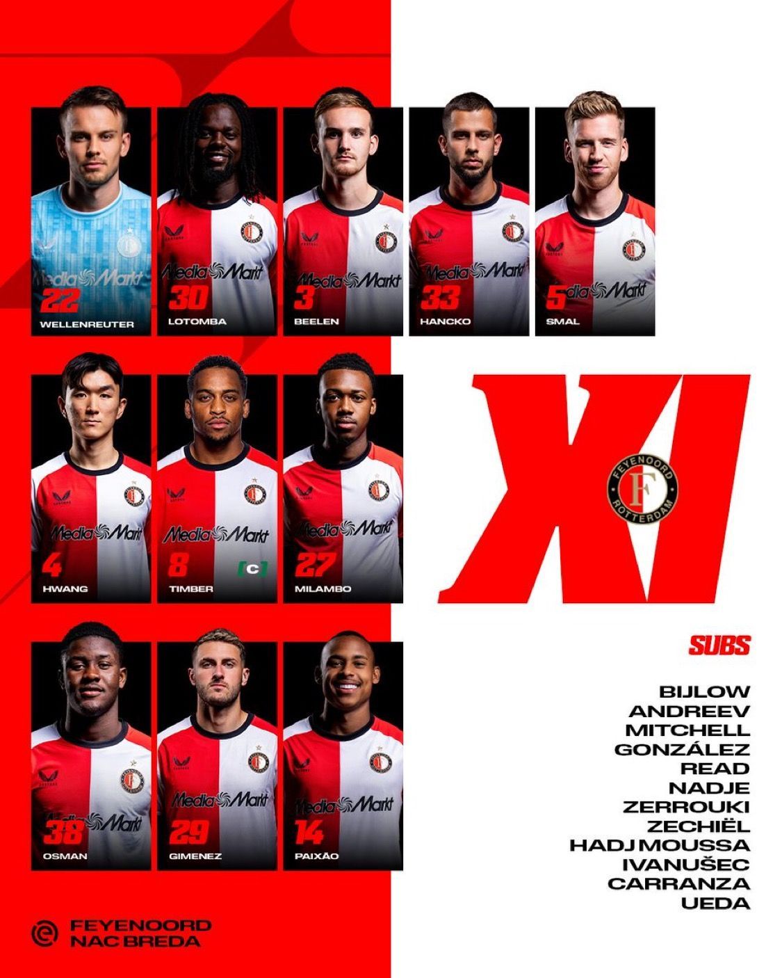 Opstelling Feyenoord: basisplaats voor Osman