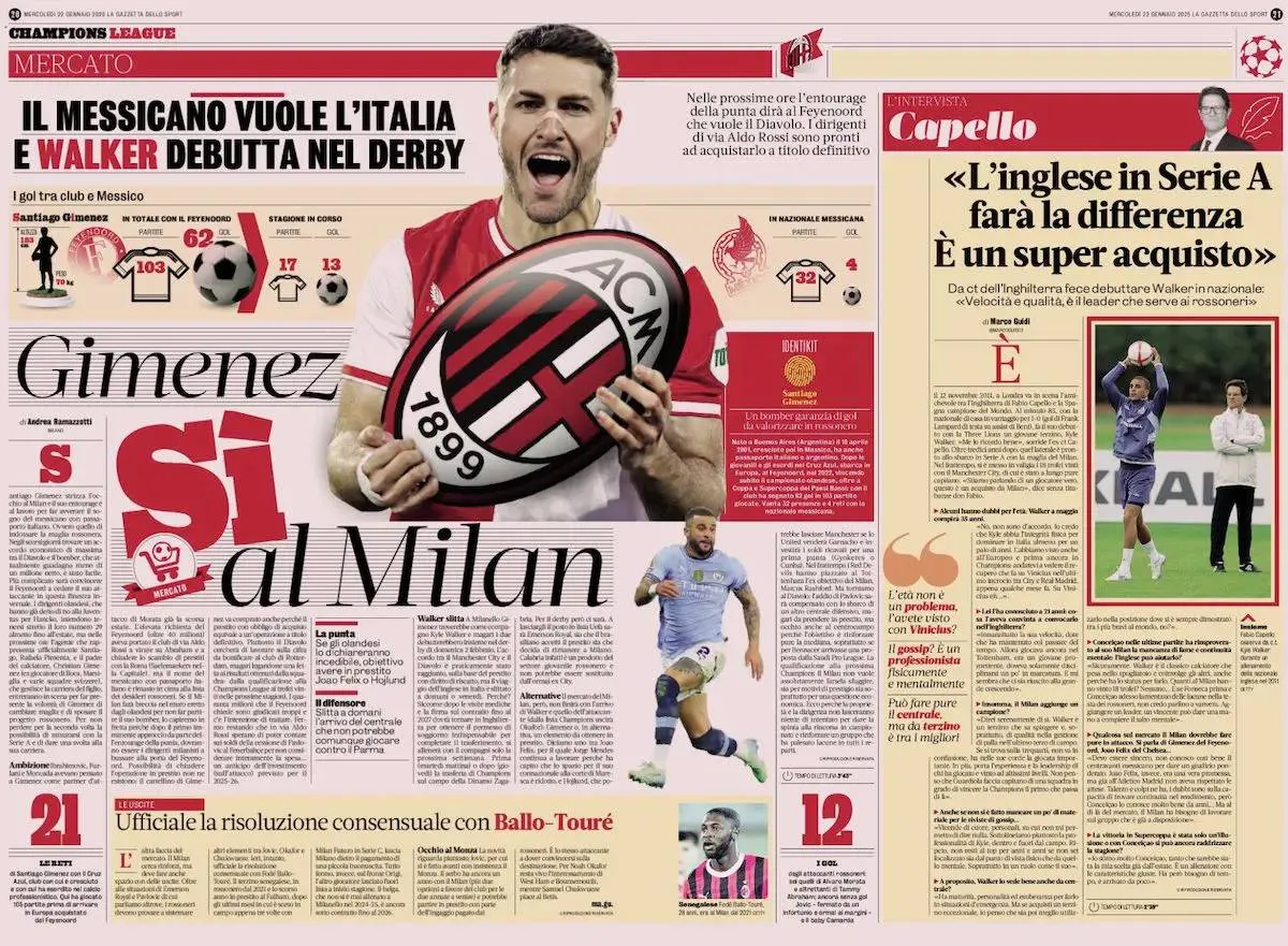 'Geruchten uit Italië: Gimenez bereikt principeakkoord en aast op transfer'