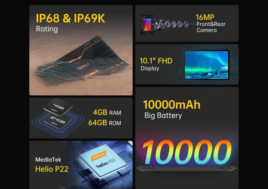 OUKITEL RT1 rugged tablet launched with 10.000 mAh battery