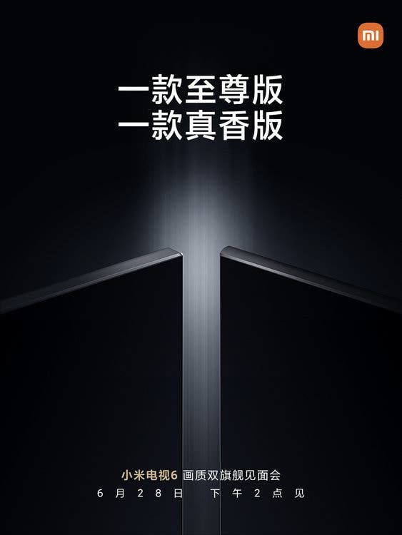 Xiaomi will present the flagship Mi TV 6 smart TVs at the end of June