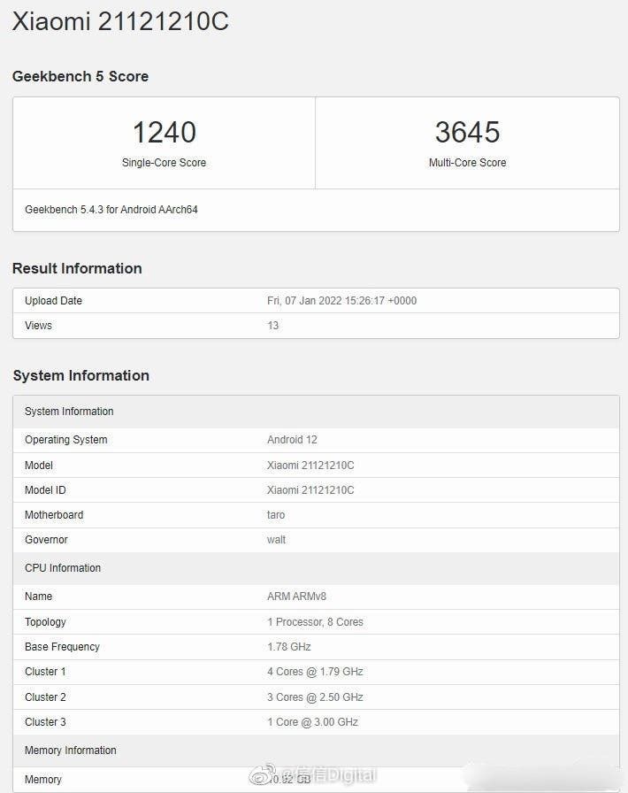 Redmi K50 gaming edition with Snapdragon 8 Gen1 appears on GeekBench - comparable to Xiaomi 12 Pro