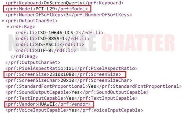 Suspected Honor V20 Configuration Leaked