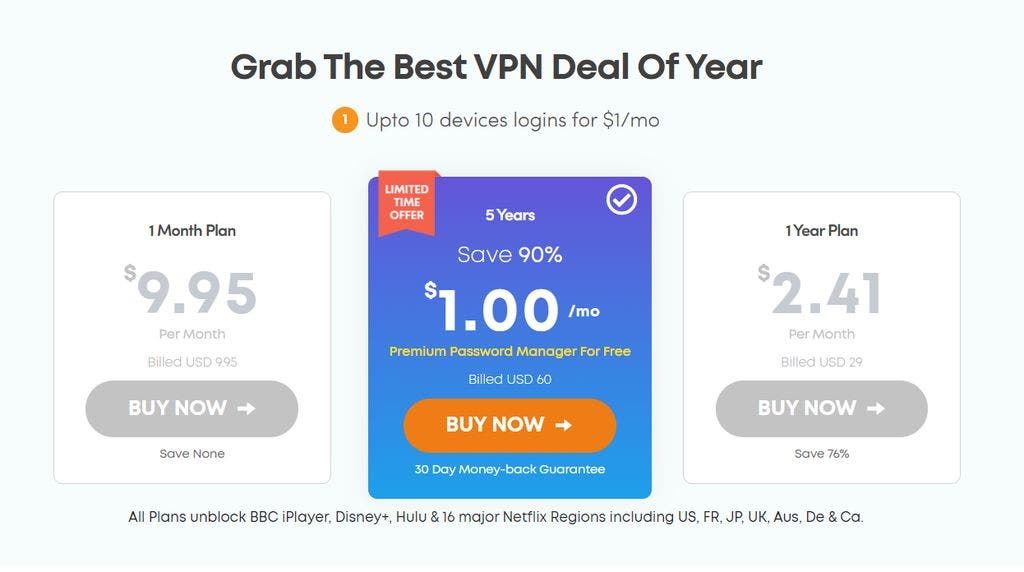 Unblock all your streaming channels for just $1