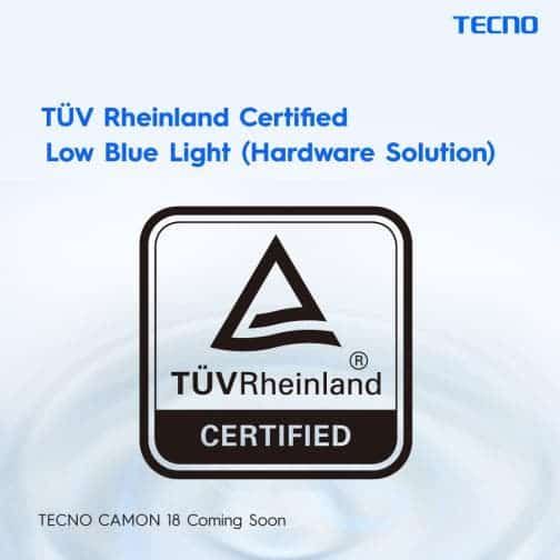 TECNO’s CAMON 18 Premier certificated by TÜV Rheinland