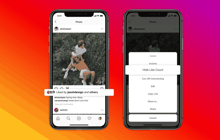 Instagram added the ability to disable the likes counter under posts