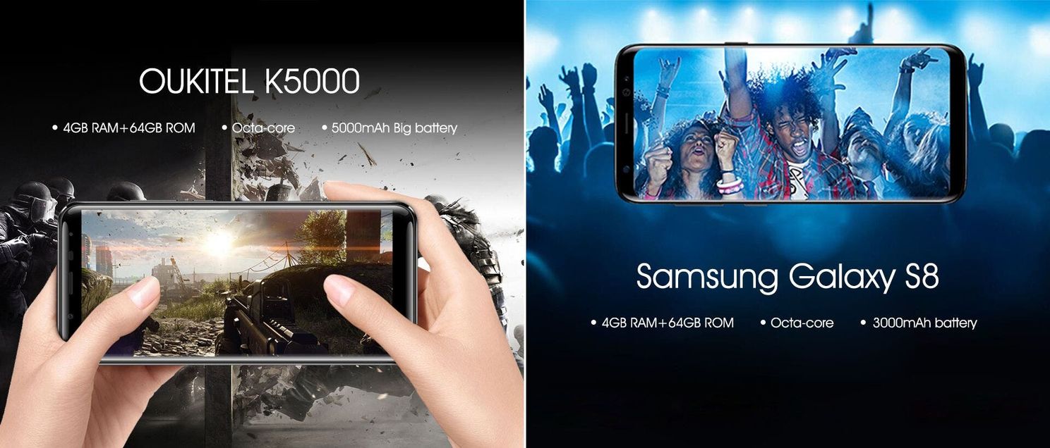 Oukitel K5000 vs Samsung Galaxy S8 - Battery vs Performance?