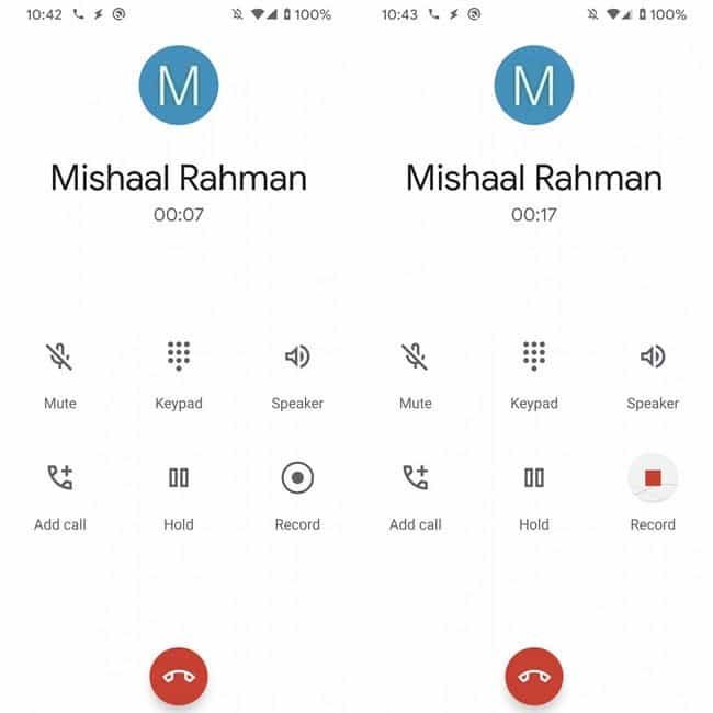 This is how call recording works in Google phone application