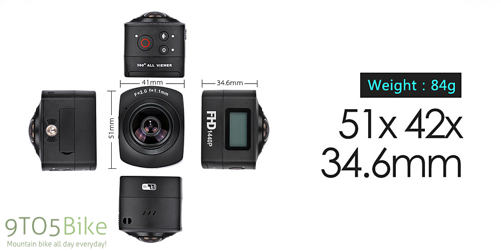 AMKOV AMK100S is China's first 360 degree action camera