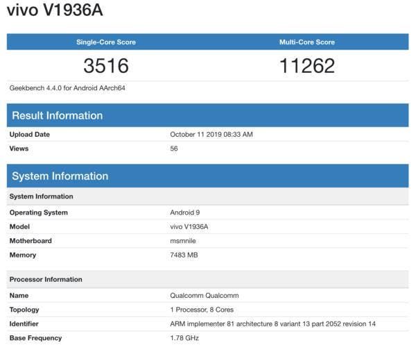 Vivo iQOO Neo 2 Spotted on GeekBench