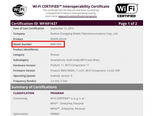 Realme RMX1931 with Snapdragon 855 receives Bluetooth certification, key specs revealed