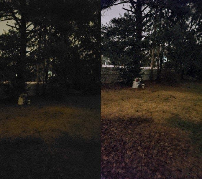 Night Mode of Galaxy S10 (left) and Galaxy S20 (right)