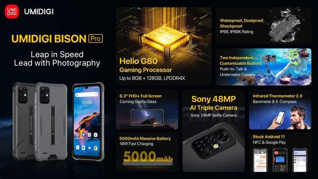 Rugged camera phone UMIDIGI BISON Pro goes official