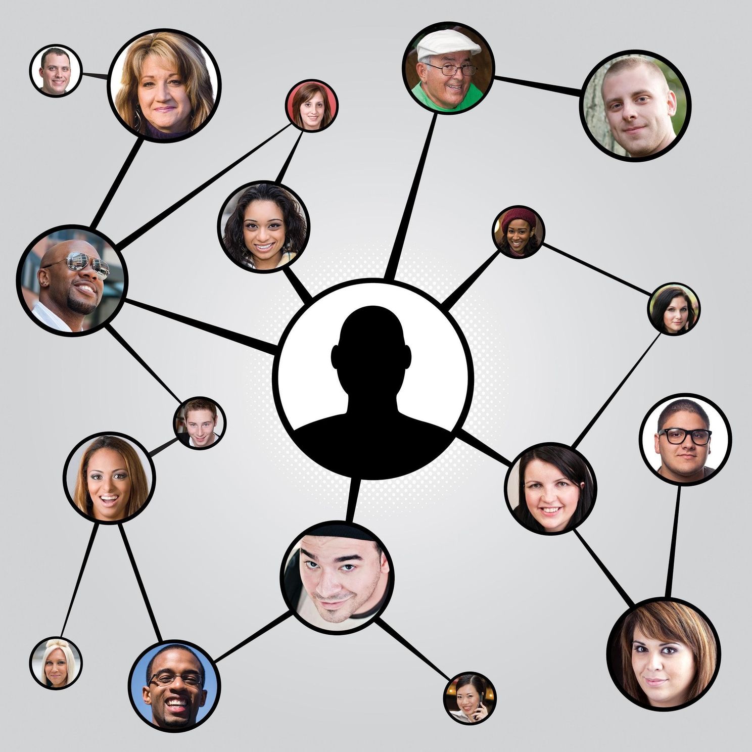 (Storyblocks: An illustration of different types of people connected in different ways. This works great for social networking or word of mouth referral marketing concepts.)