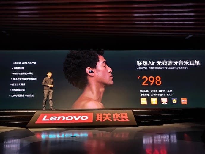 Lenovo Air Wireless Bluetooth Headset Announced at 298 Yuan