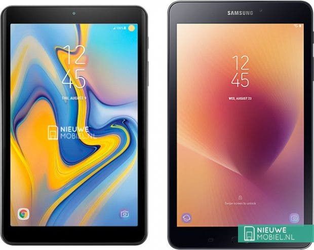 Samsung Galaxy Tab A 8.0 (2018) left and right the Tab A 8.0 (2017)